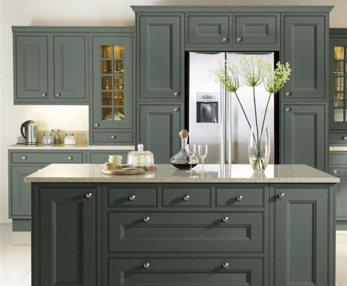 In-frame kitchen showing structural face frame with inset doors and consistent reveals in a painted timber kitchen