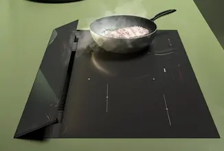 Compact flap style venting hob