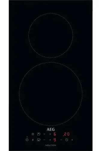 Induction domino hob showing one or two electromagnetic induction zones on a flat glass surface in a 30cm module