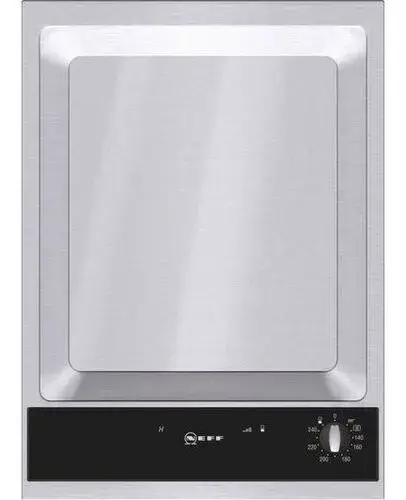 Teppanyaki domino hob showing a large flat heated steel plate for direct-surface cooking in a 30cm module format